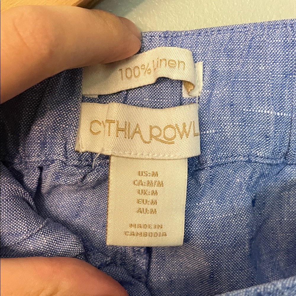 Light Blue Linen Blend Wide-Leg Pants Cynthia rowley - Picture 2 of 2